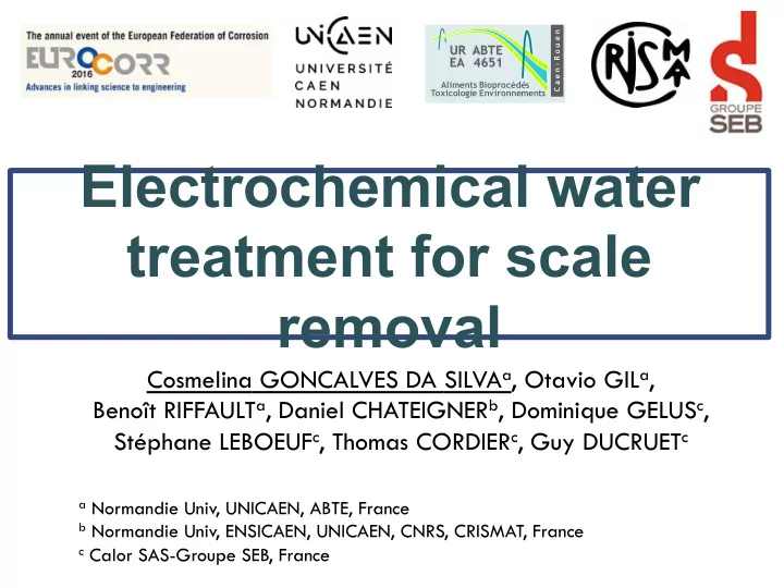 electrochemical water treatment for scale removal