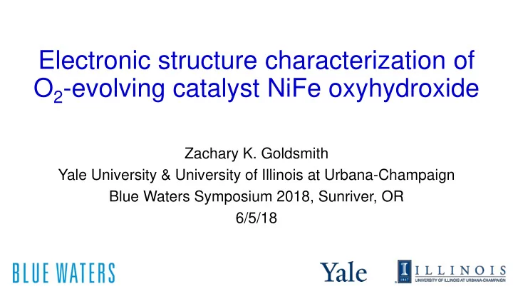 electronic structure characterization of o 2 evolving