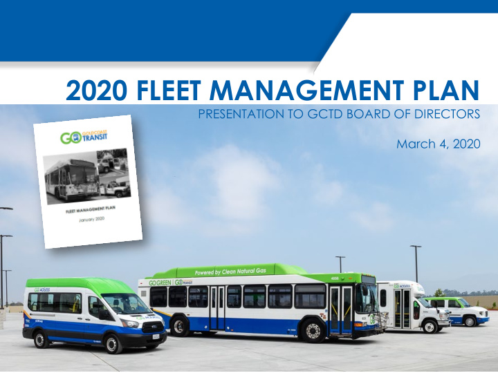 2020 fleet management plan