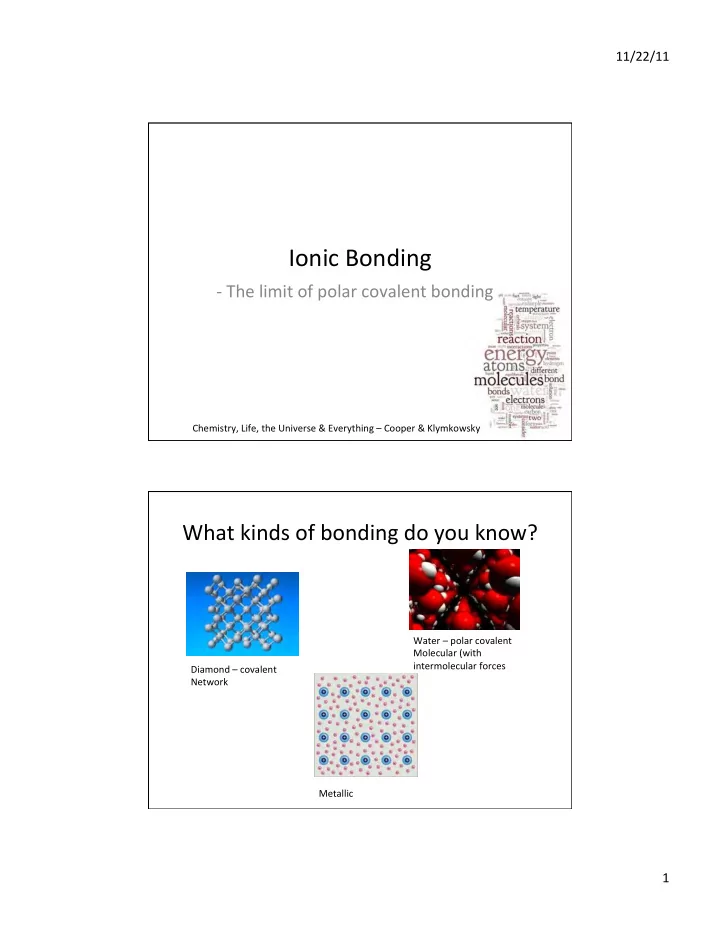 ionic bonding