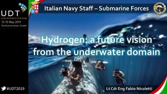 Hydrogen: a future vision  from the underwater domain  #UDT2019  Lt Cdr Eng Fabio Nicoletti  Bio
