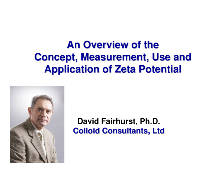 an overview of the an overview of the concept measurement