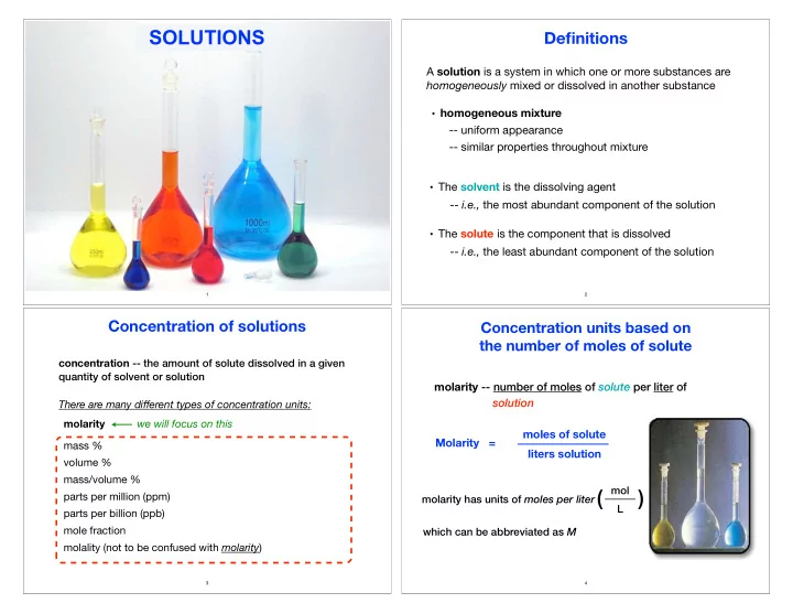 parts per million ppm molarity has units of moles per