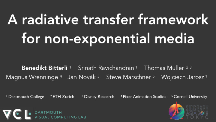a radiative transfer framework for non exponential media