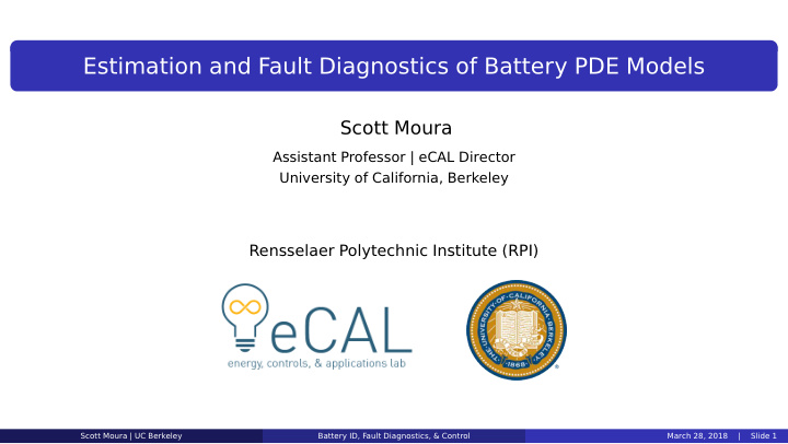estimation and fault diagnostics of battery pde models