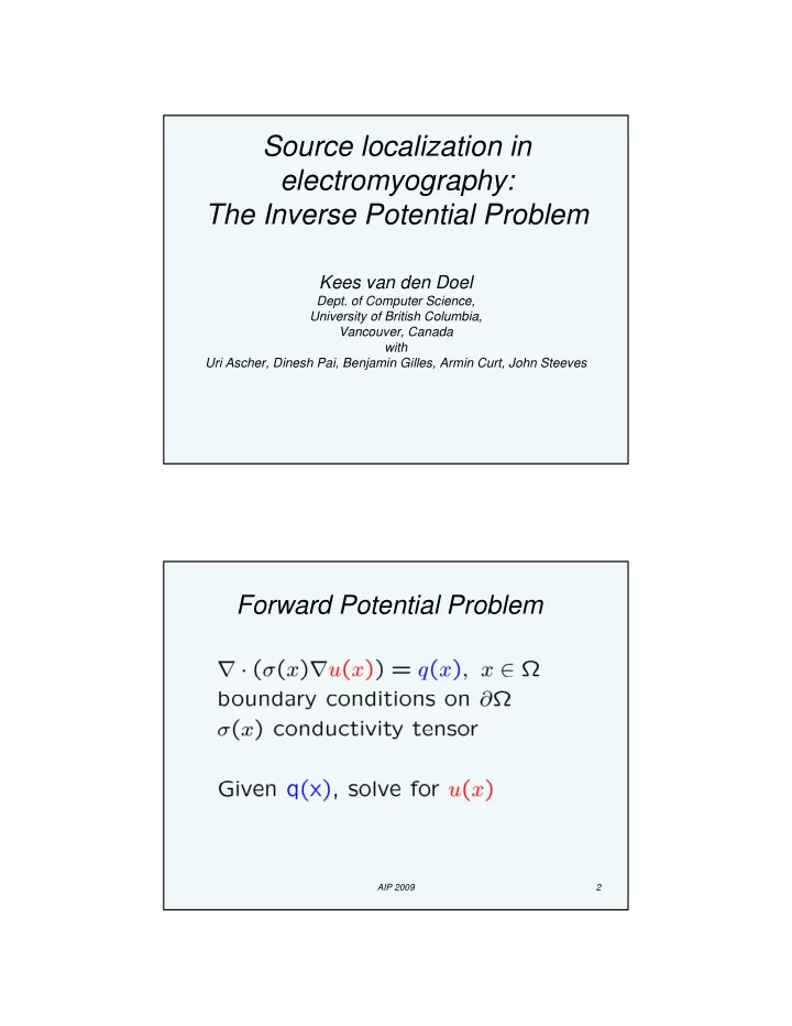 source localization in electromyography the inverse
