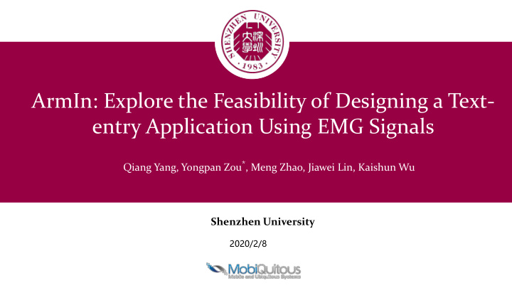 entry application using emg signals