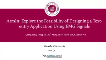 entry Application Using EMG Signals Qiang Yang, Yongpan Zou * , Meng Zhao, Jiawei Lin, Kaishun Wu