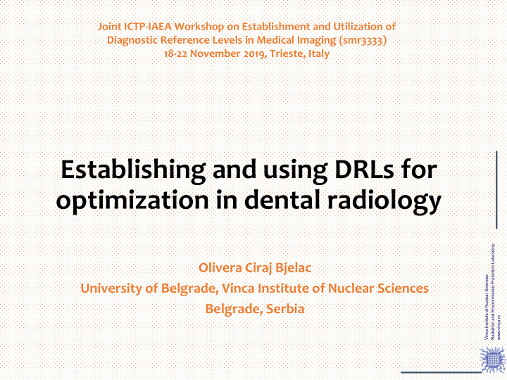 optimization in dental radiology