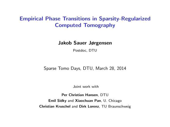 empirical phase transitions in sparsity regularized