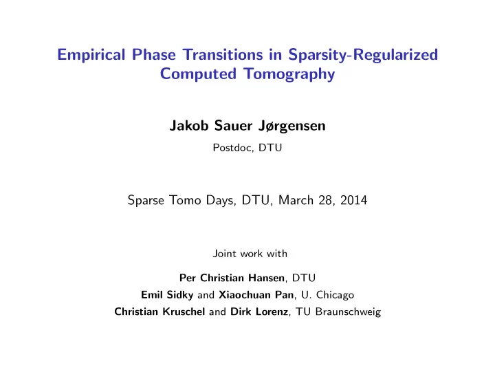 empirical phase transitions in sparsity regularized