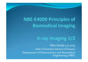 Ilkka Nissil 3.10.2019 Aalto University School of Science Department of Neuroscience and