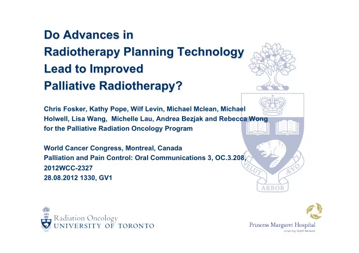 do advances in radiotherapy planning technology lead to