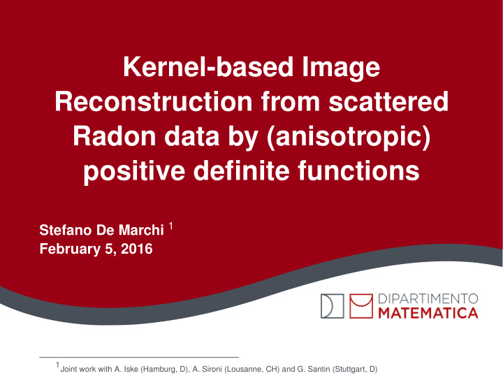 kernel based image reconstruction from scattered radon