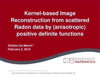 Kernel-based Image  Reconstruction from scattered  Radon data by (anisotropic)  positive definite
