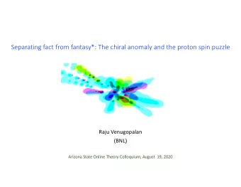 Separating fact from fantasy*: The chiral anomaly and the proton spin puzzle  Raju Venugopalan