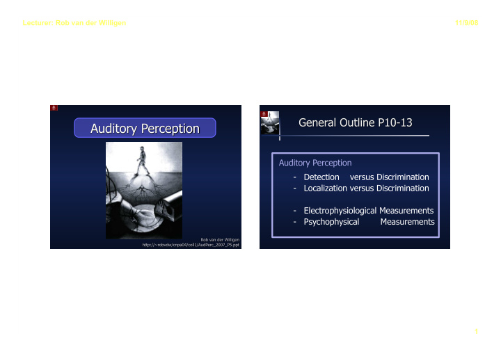 auditory perception detection versus discrimination