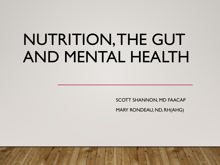 nutrition the gut and mental health