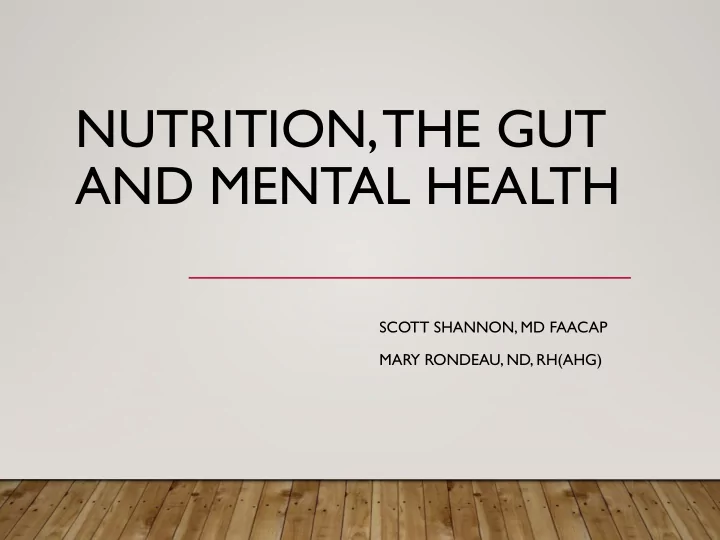 nutrition the gut and mental health