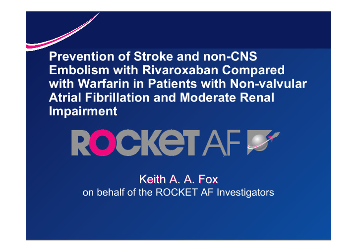 prevention of stroke and non cns embolism with