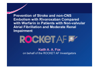 prevention of stroke and non cns embolism with