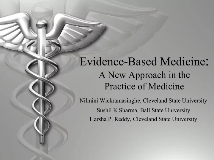 evidence based medicine