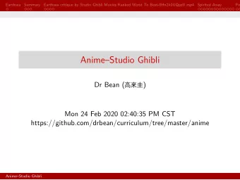 AnimeStudio Ghibli  Mon 24 Feb 2020 02:40:35 PM CST