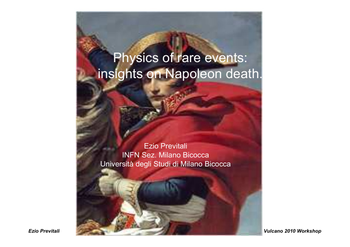 physics of rare events insights on napoleon death