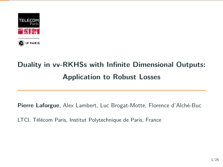 duality in vv rkhss with infinite dimensional outputs