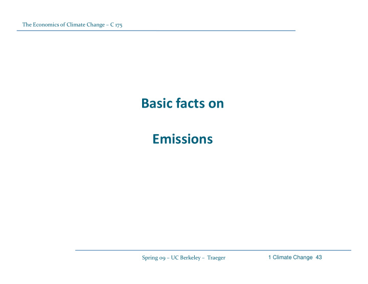 basic facts on emissions