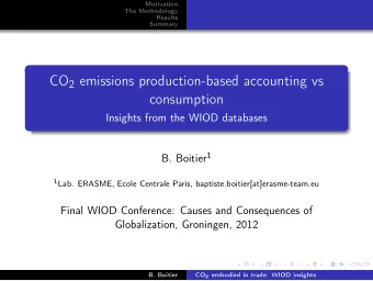 CO 2 emissions production-based accounting vs  consumption  Insights from the WIOD databases B.