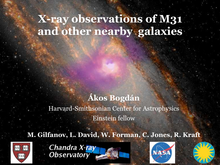 x ray observations of m31 and other nearby galaxies