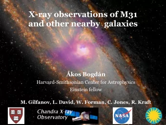 X-ray observations of M31  and other nearby  galaxies  kos Bogdn  Harvard-Smithsonian Center
