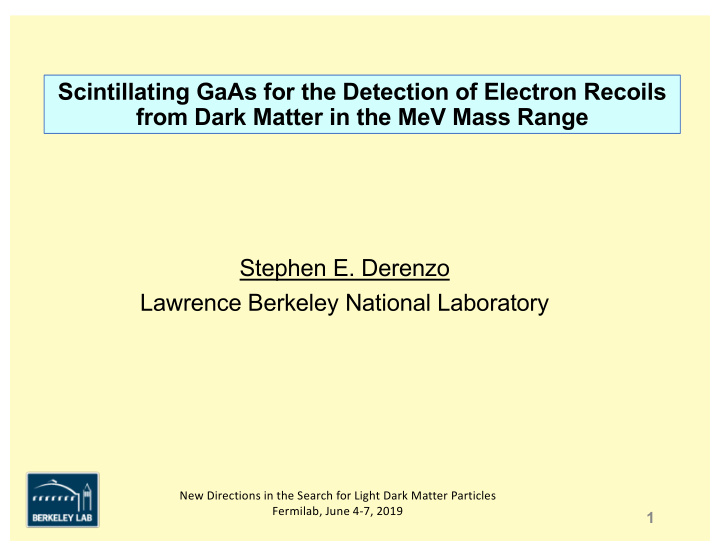 scintillating gaas for the detection of electron recoils