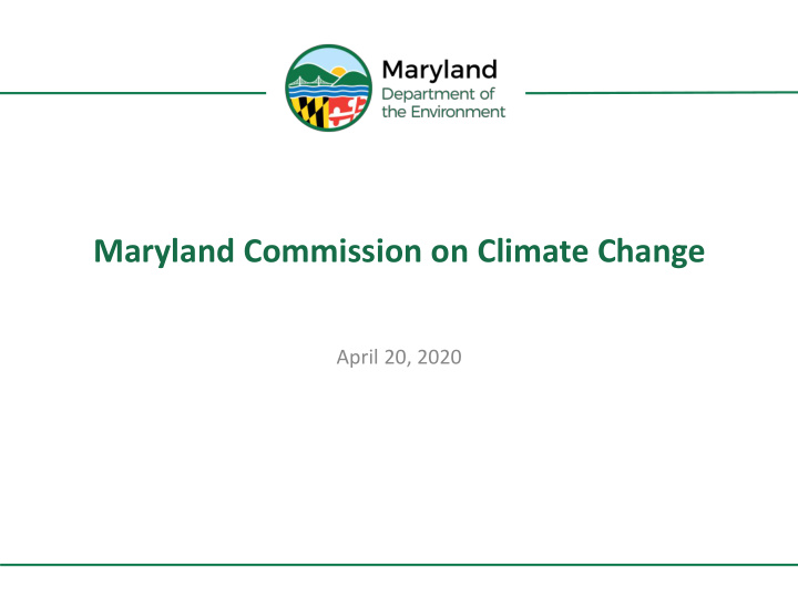 maryland commission on climate change
