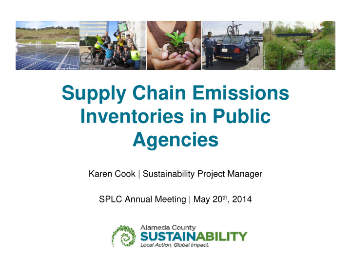 supply chain emissions inventories in public agencies