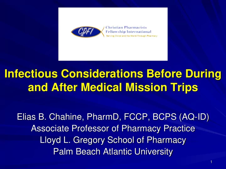 infectious considerations before during and after medical