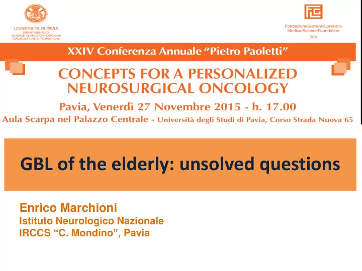 gbl of the elderly unsolved questions