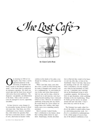 Rota ne morning in 1946 in Los  how at Harvard they would sit for hours  careless in the details of