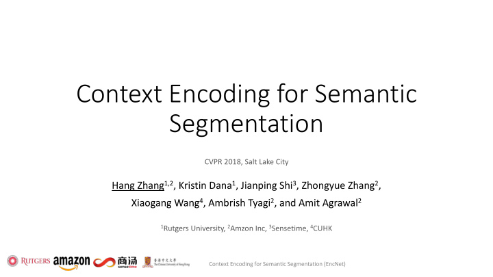 context encoding for semantic segmentation