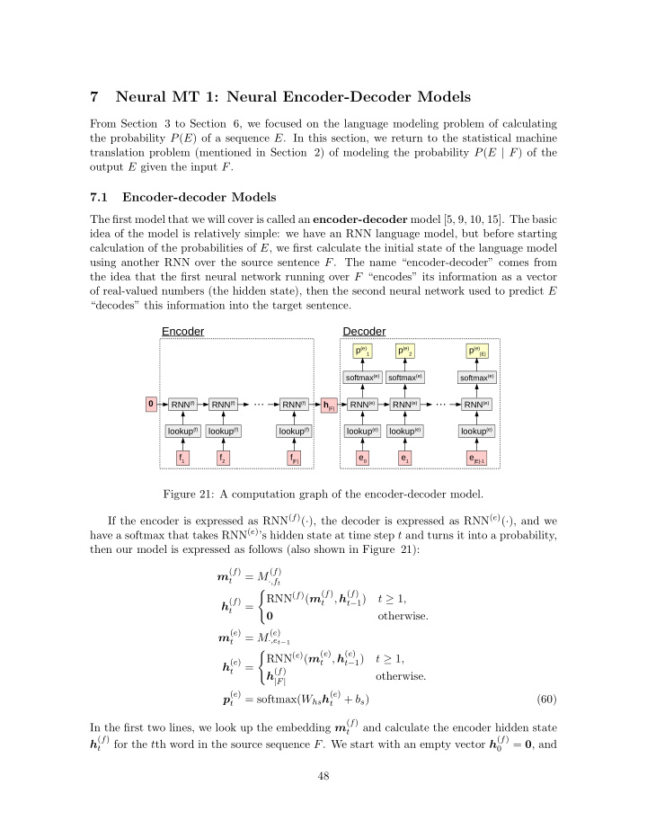 7 neural mt 1 neural encoder decoder models