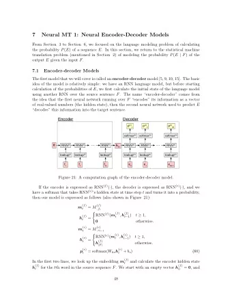 7  Neural MT 1: Neural Encoder-Decoder Models  From Section 3 to Section 6, we focused on the