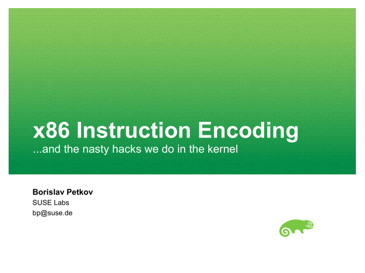 x86 instruction encoding
