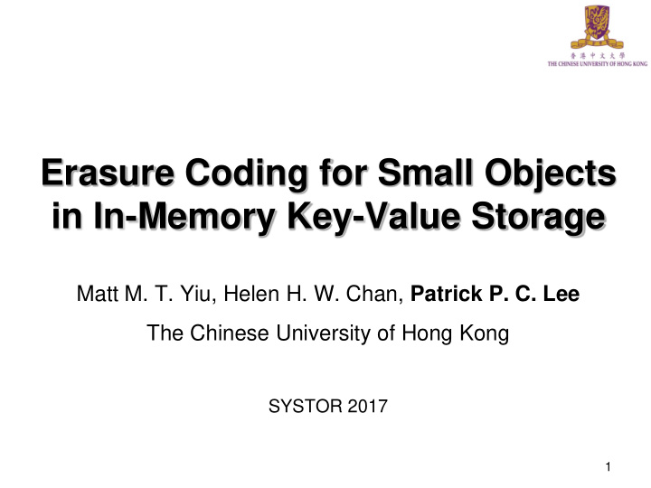 in in memory key value storage