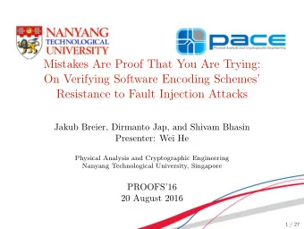 Mistakes Are Proof That You Are Trying:  On Verifying Software Encoding Schemes  Resistance to