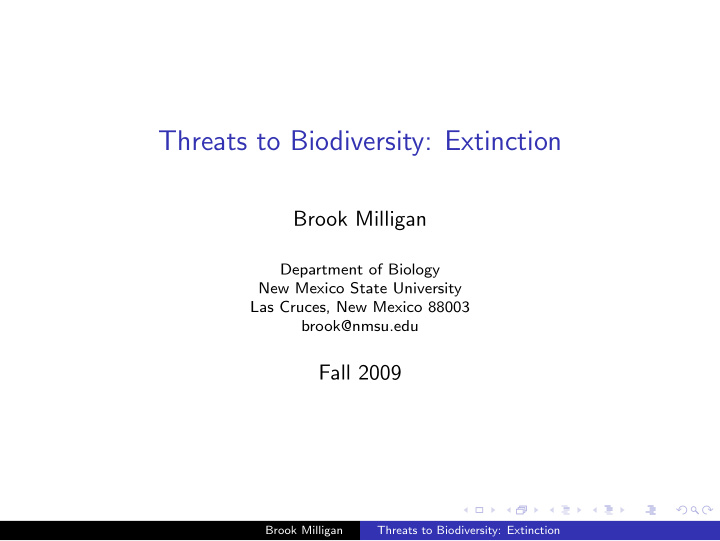 threats to biodiversity extinction