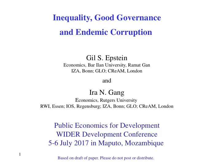 inequality good governance