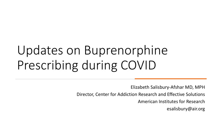 updates on buprenorphine prescribing during covid
