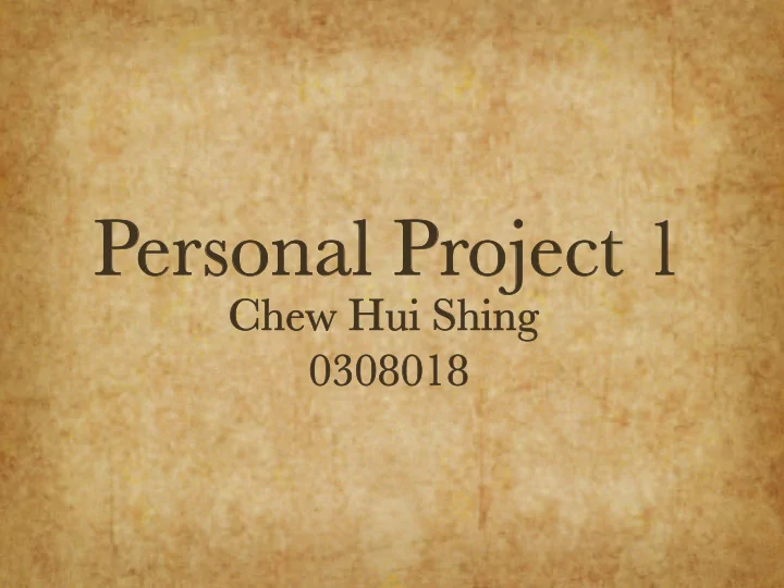 personal project 1