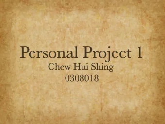 Personal Project 1  Chew Hui Shing  0308018  Introduction  Depression is the number one reason